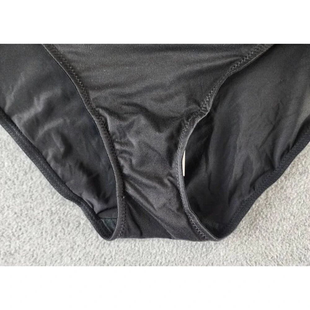 Natori Discreet Bikini Underwear Women XS Black Solid Elastic Waist Pull On